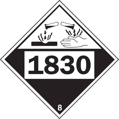 [SS839] 1830 Sulphuric Acid Corrosive Materials TDG Placard (SS839)