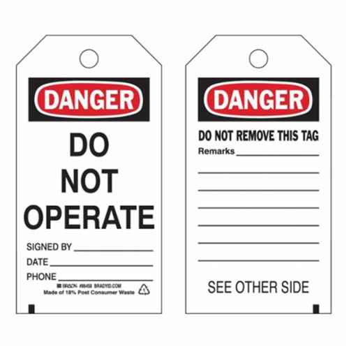[SX347] Étiquettes « Do Not Operate » autoplastifiantes (SX347)