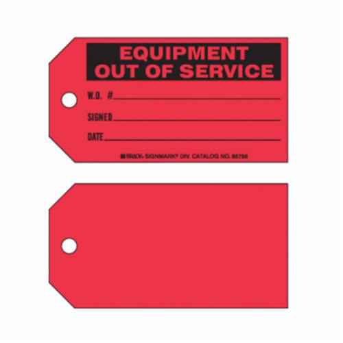 Étiquettes «Equipment Out of Service» (SX376)