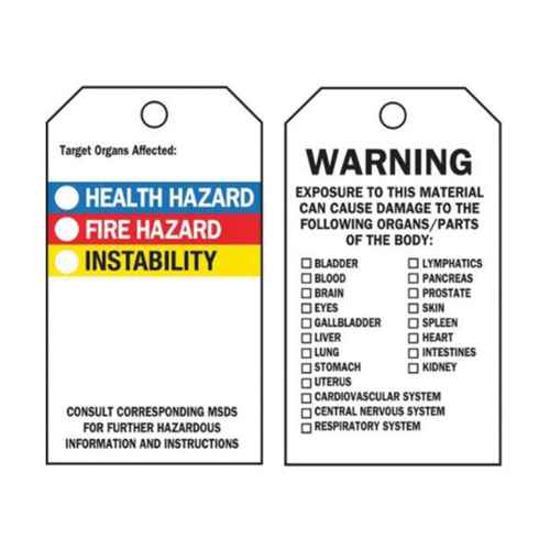 Self-Laminating Right-To-Know Tags (SX835)