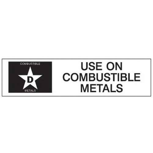 [SY241] Étiquette «D: Use on Combustible Metals» pour extincteur (SY241)