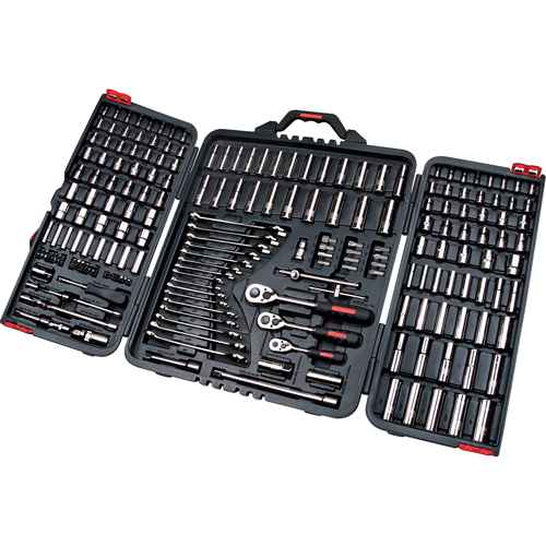 1/4", 3/8" & 1/2" Drive SAE/Metric Socket & Wrench Set (TLV362)