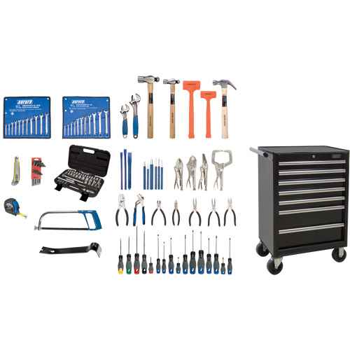 Ensemble d'outils intermédiaires avec coffre en acier (TLV422)
