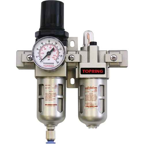 [TLZ603] Unités combinées compactes Airflo, filtre/régulateur + lubrificateur + manomètre (TLZ603)