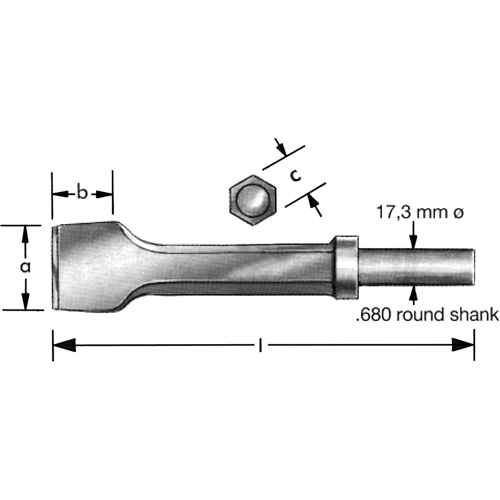 [TP506] Pneumatic Chisel With  Retaining Collar (TP506)