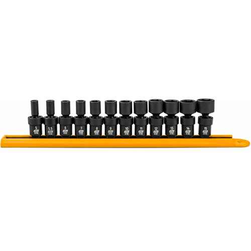 [TPB416] 12-Piece 1/4" Drive 6 Point Universal impact Metric Flex Socket Set (TPB416)