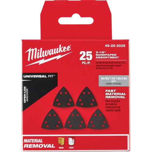 [UAK113] Ensemble de papiers abrasifs triangulaires 3-1/2" Open-Lok(MC) (UAK113)