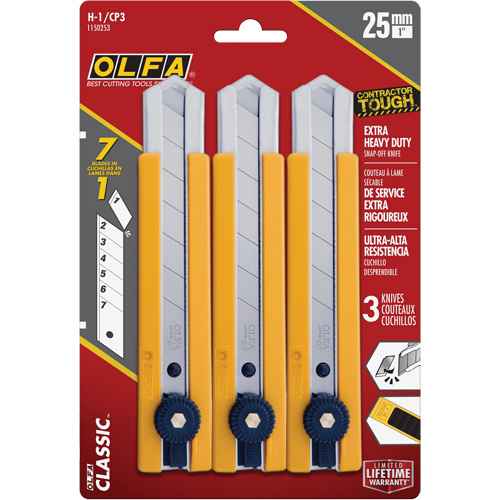 [UAW872] H-1 Classic Extra Heavy-Duty Utility Knife with Rubber Grip Inset (UAW872)