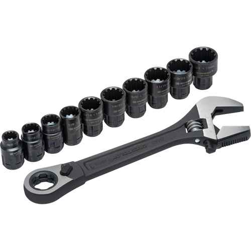 [UAY024] 11-Piece Pass-Thru™ X6™ Adjustable Wrench & Spline Socket Set (UAY024)