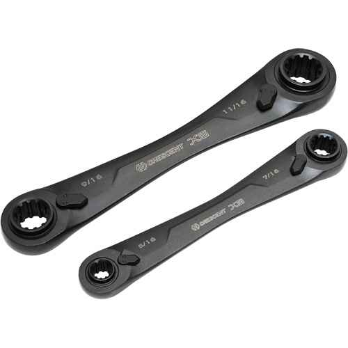 [UAY043] X6™ 4-in-1 Black Oxide Spline Ratcheting SAE Wrench Set (UAY043)