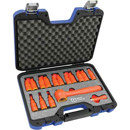 [UAY574] 3/8" Drive SAE & Metric Hex Bit Insulated Socket and Attachment Set (UAY574)