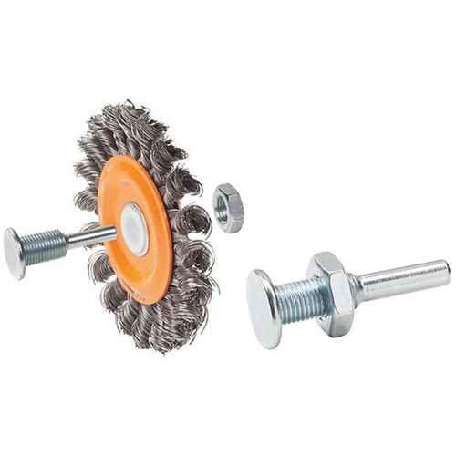 Brosse rotative montée à fils noués torsadés réversible (VV774)